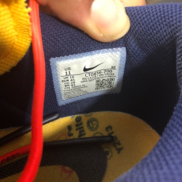 Nike Dunk Low Off-White University Gold/ Midnight Navy - Picture 11 of 12